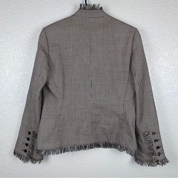 Harve Benard Vintage Houndstooth Women's 100% Wool Zipper Jacket | Size 10 - Picture 5 of 12